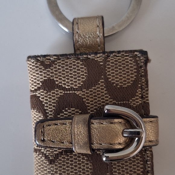 Vintage Coach Picture Frame Signature Brown Snap Buckle Y2K Keychain Dual Photo - Picture 4 of 10